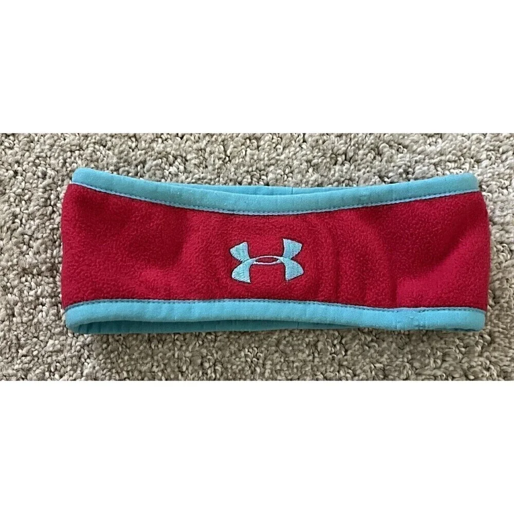 Under Armour UA Fleece Headband Youth Red Turquoise OSFA Passion Snow Winter